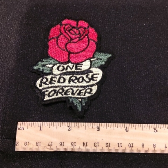 One Red Rose Embroidery Patch Iron On - Picture 2 of 2